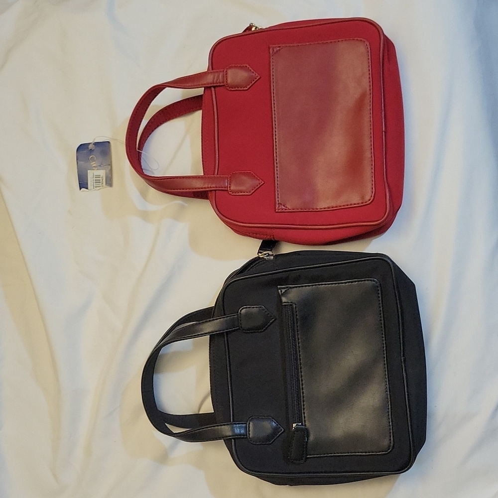 CHARTER CLUB 2 Small Hand Bags Solid Red Black Same